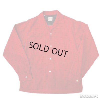画像1: 50's "Montgomery Ward　BRENT”　SPLASHED　PATTERN　PRINTED　CORDUROY　SHIRTS　SIZE：M　good condition !!