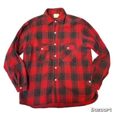 画像1: 50's "5 BROTHER"   COTTON　HEAVY　FLANNEL　SHIRTS　マチ付き　SIZE：15 1/2　good size !!　good condition !!