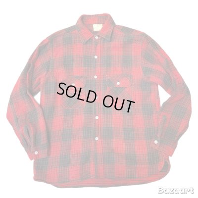 画像1: 50's "5 BROTHER"   COTTON　HEAVY　FLANNEL　SHIRTS　マチ付き　SIZE：15 1/2　good size !!　good condition !!