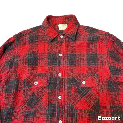 画像2: 50's "5 BROTHER"   COTTON　HEAVY　FLANNEL　SHIRTS　マチ付き　SIZE：15 1/2　good size !!　good condition !!