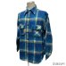 画像13: 50's "5 BROTHER"　BLUE　CHECKED　PATTERN　COTTON　HEAVY FLANNEL　SHIRTS　マチ付き　SIZE：16 （L）　good size !!　good condition !!