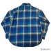 画像4: 50's "5 BROTHER"　BLUE　CHECKED　PATTERN　COTTON　HEAVY FLANNEL　SHIRTS　マチ付き　SIZE：16 （L）　good size !!　good condition !!