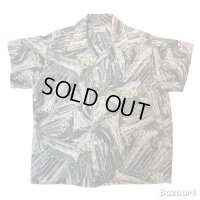 50's "B.V.D."　ABSTRACT　PATTERN　RAYON　HAWAIIAN　SHIRTS　BLACK　SIZE：M　15 - 15 1/2