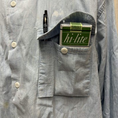 画像2: 50's "BIG YANK"　WITH　ASYMMETRY　POCKET　CHAMBRAY　SHIRTS　マチ付き　BIG SIZE　rare !!