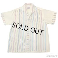 50's "Calvpso"　「CANDY　STRIPE」　PATTERN　RACKABILLY　SHIRTS　SIZE表記：M