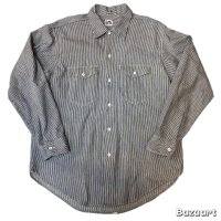 40's "CAN'T BUST' EM"　HICKORY　STRIPE　WORK　SHIRTS　マチ付き　SIZE表記：16 - 16 1/2