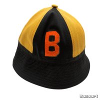 40's "BLACK × ORANGE"　6 PANNELS　COTTON　TWILL　HAT　WITH　FELT　PATCH　good color !!