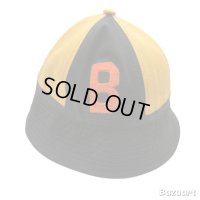 40's "BLACK × ORANGE"　6 PANNELS　COTTON　TWILL　HAT　WITH　FELT　PATCH　good color !!