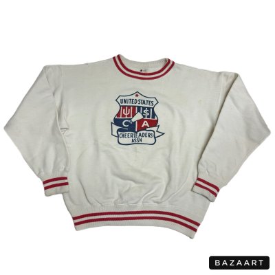 画像1: 50's "CHAMPION"　RINNER TAG　「U.S.C.A.」　しみこみ PRINTED　SWEAT　RIB LINE　SIZE:L