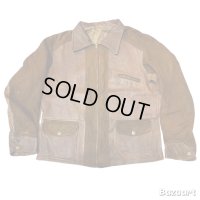 30's　”SUEDE LEATHER　×　SKIN LEATHER”　GOOD　DESIGN　COMBED　LEATHER　JACKET　WITH　TALON　BALLCHAIN　ZIPPER　AND　TALON　RIVET　ZIPPER　ON BOOK