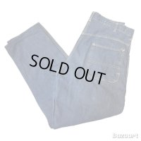 40's- "UNKNOWN BRAND"　DENIM　PAINTER　PANTS　WITH　COTTON FLANNEL　LINER　W 36 × L 31