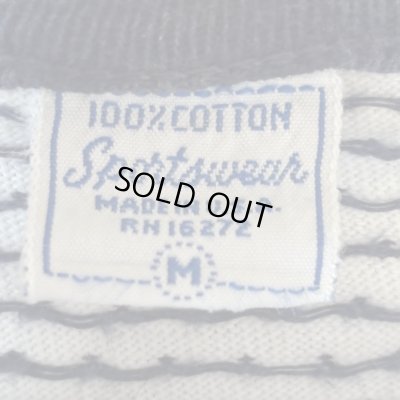 画像2: 50's "Sportswear”　WHITE × NAVY　PIN DOT　PATTERN　JACQUARD　KNIT　Tee SHIRTS　rare !!