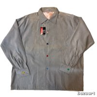 50's DEAD STOCK　WITH　FLASHER　”SEAWANEE"　CORDUROY　SHIRTS　WITH　1950s DEADSTOCK　「BULLLDOG」　BUTTON　SIZE表記：L　CRAZY　PATTERN