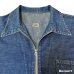 画像3: 1936's　"SANFORIZED tag"　襟付き　FULL ZIP.　DENIM　WORK　JACKET　WITH　TALON　RIVET　ZIPPER,　3 PATCH　POCKETS　AND　巻き DENIM　ハトメ付き　SIZE:実寸 42 - 44程　SUPER SPECIAL !!