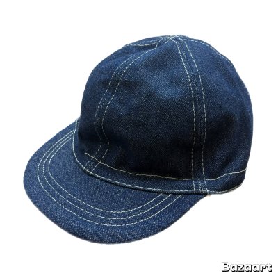 画像1: -70's DEAD STOCK　OLD　DENIM　WORK　CAP　SIZE:7 3/4