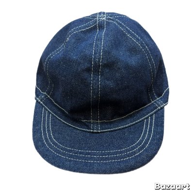 画像2: -70's DEAD STOCK　OLD　DENIM　WORK　CAP　SIZE:7 3/4