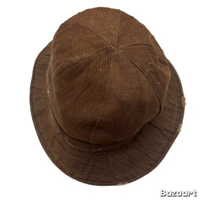 画像2: 1918s 「World War 1」　”-MIX　GREENBERG　＆　BRO.”　「U.S.ARMY」　BROWN　杢DENIM　HAT　WITH　PAPER　TAG　tag付き !!　good size !!