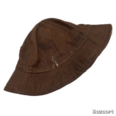 画像1: 1918s 「World War 1」　”-MIX　GREENBERG　＆　BRO.”　「U.S.ARMY」　BROWN　杢DENIM　HAT　WITH　PAPER　TAG　tag付き !!　good size !!
