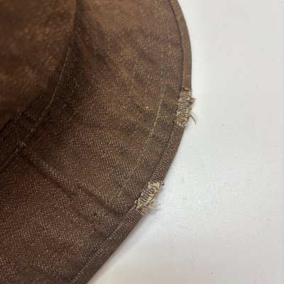 画像14: 1918s 「World War 1」　”-MIX　GREENBERG　＆　BRO.”　「U.S.ARMY」　BROWN　杢DENIM　HAT　WITH　PAPER　TAG　tag付き !!　good size !!