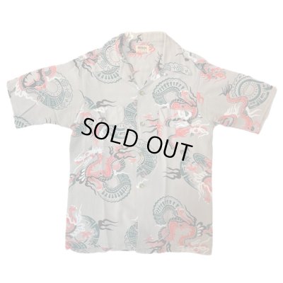 画像1: 50's "WINGS"　「DRAGON」　MOTIF　RAYON　HAWAIIAN　SHIRTS　very good print !!