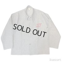 40's DEAD STOCK　”It's Walker"　HICKORY STRIPE　2 POCKET　COVERALL JACKET　WITH EMBROIDERY　SIZE:44