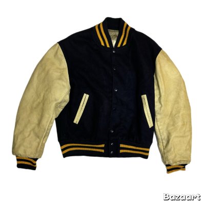 画像1: 50's- "GOLDEN BEAR"　ARM　LEATHER　BASEBALL　JACKET