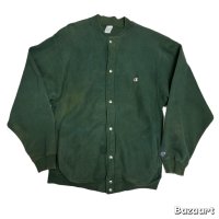 90's "Champion Reverse Weave"　FULL SNAP BUTTON　with POCKETS　SWEAT SHIRTS　DARK GREEN　SIZE:XL