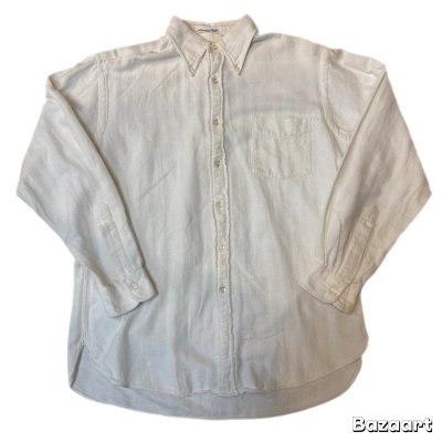 画像1: 60's "THE REMSEN SHOP"　WHITE　COTTON　HERRING　BONE　TWILL　（COTTON　FLANNEL）　BUTTON　DOWN　SHIRTS　マチ付き　SIZE表記：  M　15 - 15 1/2