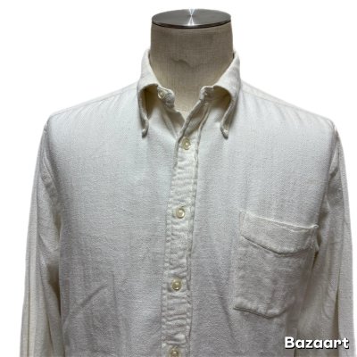画像2: 60's "THE REMSEN SHOP"　WHITE　COTTON　HERRING　BONE　TWILL　（COTTON　FLANNEL）　BUTTON　DOWN　SHIRTS　マチ付き　SIZE表記：  M　15 - 15 1/2
