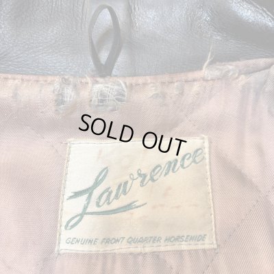 画像7: 50's "Lawrence"　HORSE　HIDE　FULL　ZIP.　LEATHER　JACKET　BLACK　good quality !!　very good condition !!