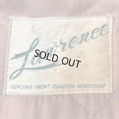 画像2: 50's "Lawrence"　HORSE　HIDE　FULL　ZIP.　LEATHER　JACKET　BLACK　good quality !!　very good condition !!