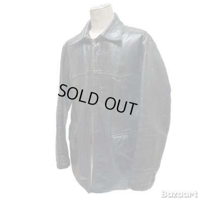 画像15: 50's "Lawrence"　HORSE　HIDE　FULL　ZIP.　LEATHER　JACKET　BLACK　good quality !!　very good condition !!