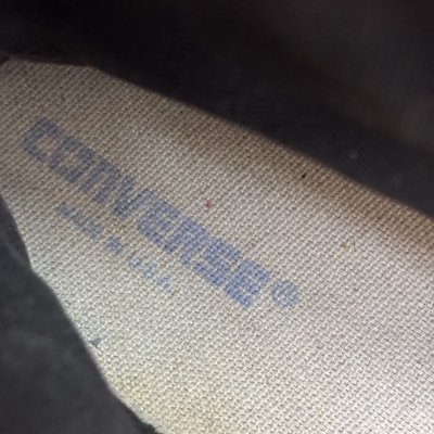 画像2: early 1990's "CONVERSE"　「BLACK　MONOCHROME　Hi. CUT」　”MADE　IN　U.S.A.”　SIZE表記：10 1/2　good color !!　
