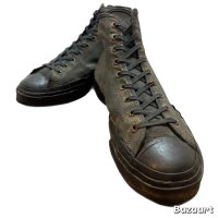 1946's "U.S.NAVY"　「HOOD　RUBBER 　CO.”」　COTTON　CANVAS　SNEAKER　ALL　BLACK　Hi. CUT　SIZE表記：8 1/2