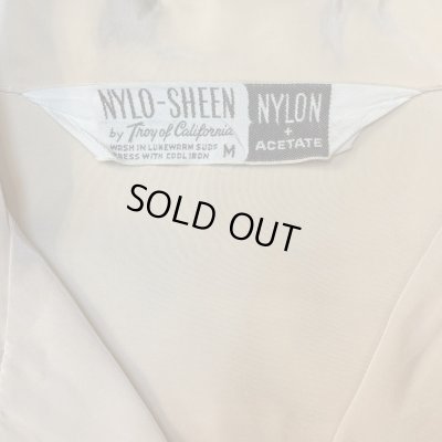 画像2: 40's　MINT CONDITION　"NYLO - SHEEN　by Troy of California"　WESTERN MOTIF　（Desert　Buffalo Skull　and　Ox Cart　etc.)　BACK PANNEL　HAND PAINTED　LONG SLEEVE　SHIRTS　SIZE：M　very beautuful !!