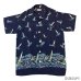 画像1: early 50's "Glen Top"　「HORIZONTAL　PATTERN」　DARK NAVY　RAYON　HAWAIIAN SHIRTS　good printed !!　 (1)