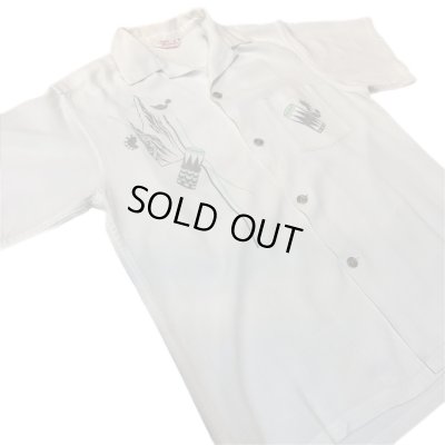 画像2: 50's "HAWAIIAN TOGS"　ABSTRACT　PATTERN　PRINTED　WHITE　RAYON　HAWAIIAN　SHIRTS　good printed !!