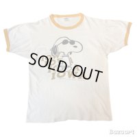 70's "SNOOPY"　「IOWA」　しみ込み PRINTED　RINGER　Tee SHIRTS　rare pattern !!