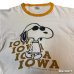 画像6: 70's "SNOOPY"　「IOWA」　しみ込み PRINTED　RINGER　Tee SHIRTS　rare pattern !!