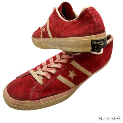 画像1: just 1969's　"CONVERSE　JACK　STAR　最初期　　RED SUEDE　SIZE：11 1/2　3つ★ヒールパッチ　special rare !!