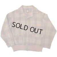 30's "J.C.PENNEY CO.　LUMBER JACK”　FRONT 掛けBUTTON　A-1　STYLE　WOOL　JACKET　WITH　WAIST　WOOL　KNIT　RIB　Big size !!　very old !!