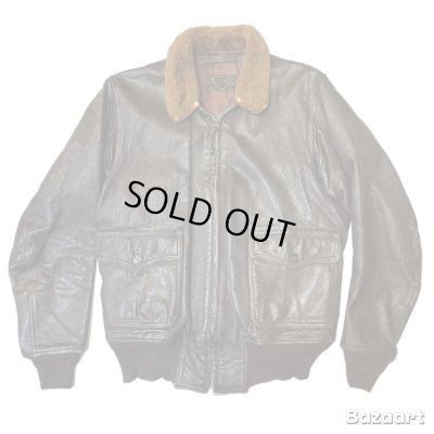 画像1: 1952's "U.S.NAVY"　MONARCH MFG. CO.　「55J14」（MIL-J-7823）　G-1　LEATHER　FLIGHT　JACKET　WITH　「USN」　STENCIL　SIZE：40　good condition !!