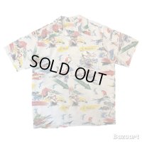 50's "Jantzen"　ALL OVER　PATTERN　RAYON　HAWAIIAN　SHIRTS　SIZE表記：M（実寸 L）　ON BOOK !!　