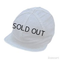 -70's "KROMUR"　6 PANNELS　DENIM　WORK  CAP　good size !!　good design !!