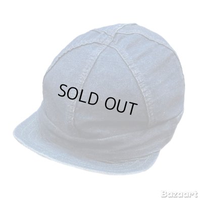 画像1: -70's "KROMUR"　6 PANNELS　DENIM　WORK  CAP　good size !!　good design !!
