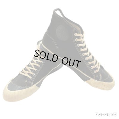 画像1: 40's DEAD STOCK　"Keds"　COTTON　CANVAS　SNEAKER　Hi.　BLACK　SIZE：8　つま黒 !!