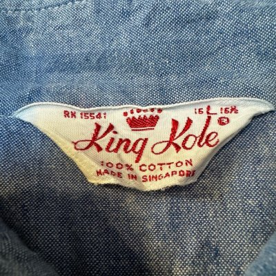 画像2: 60's "King Kole"　WORK　CHAMBRAY　SHIRTS　SIZE表記：L　16 - 16 1/2