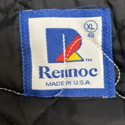 画像2: 80's "Rennoc"　ARM LEATHER　DOUBLE RIB　BASEBALL　JACKET　with MANY　PATCHES]　SIZE:48　XL　Big size !!