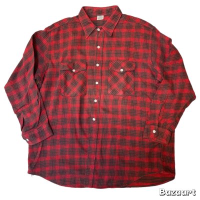 画像1: -60's "KEY"　COTTON　HEAVY　FLANNEL　SHIRTS　実寸SIZE：XXL 程　very big size !!
