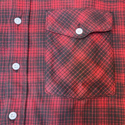 画像8: -60's "KEY"　COTTON　HEAVY　FLANNEL　SHIRTS　実寸SIZE：XXL 程　very big size !!